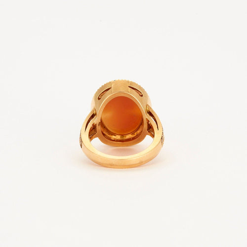 Bague 51 Bague camée en or rose et diamants 58 Facettes