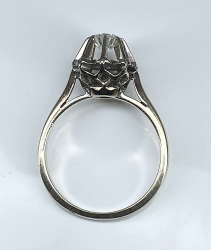 Bague 53 Bague solitaire or blanc diamant 0.40ct 58 Facettes AB359