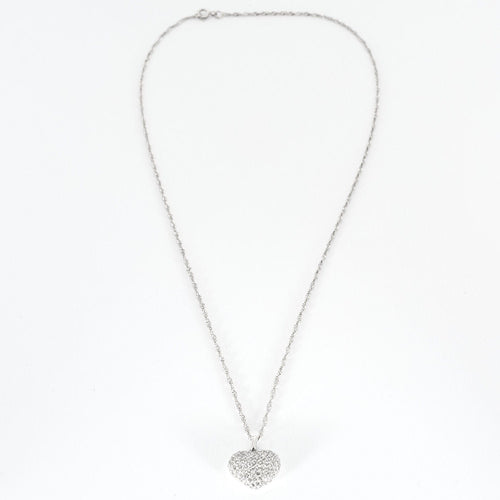 Collier Collier cœur or blanc diamants 58 Facettes