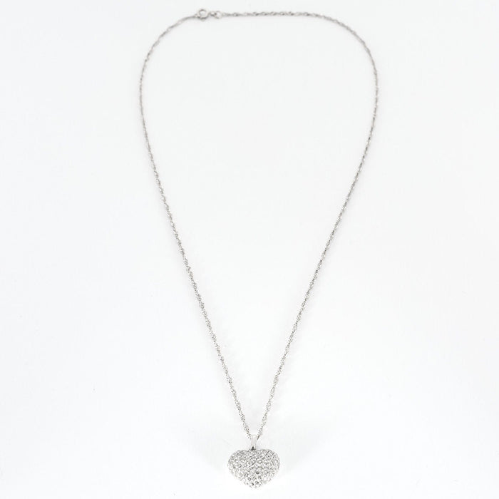 Collier Collier cœur or blanc diamants 58 Facettes