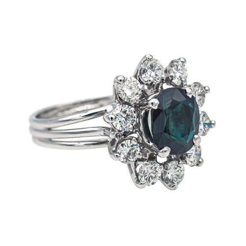 Bague 45 Bague  Marguerite  Or blanc Saphir, Diamant 58 Facettes 3905085CN