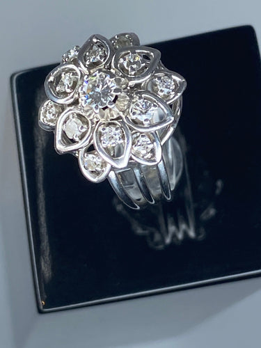 Bague 51 Bague platine, diamants 58 Facettes AB29