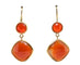 Boucles d'oreilles Boucles d'oreilles pendantes en or jaune 18 carats et agate rouge 58 Facettes
