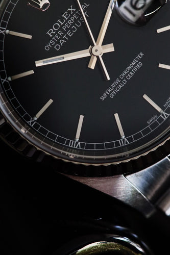 Montre ROLEX - Montre Datejust 16234 cadran noir année 2002 58 Facettes