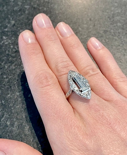 Bague 58 Bague marquise diamant 2 carats 58 Facettes