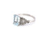 Vintage-Ring aus Weißgold mit Aquamarin 2,40 ct und Diamant 0,25 ct