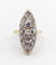 Bague 55.5 Bague marquise antique en or 18k et platine, diamants taille ancienne 1,75 ct 58 Facettes A06464