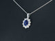 White gold entourage pendant with diamonds and sapphire 58 Facettes 2299
