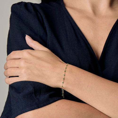 Bracelet GIGI Clozeau - Classique Gigi - Bracelet en or jaune et résine verte 58 Facettes BRI0094X3