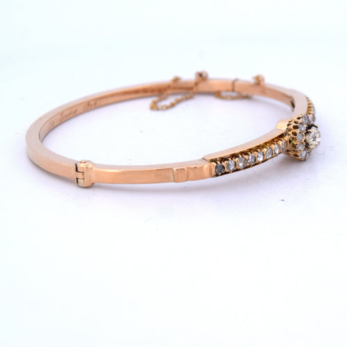 Vintage armbånd i gult guld med diamanter 