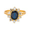 Bague 55 Bague Marguerite  Or jaune Saphir, Diamant 58 Facettes 4712457CN