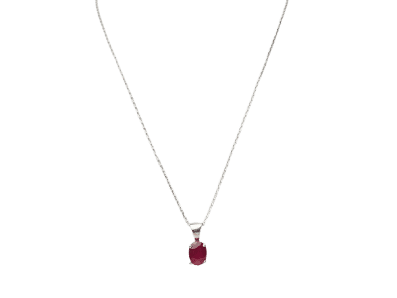 Collier Collier solitaire en or blanc et rubis 2,12ct 58 Facettes 20021