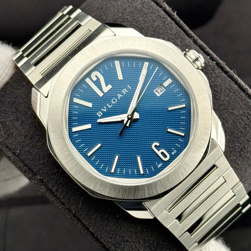 Montre Bulgari - Montre Octo Roma automatique 41 mm cadran bleu full set 58 Facettes