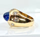 Bague 53 Bague or jaune saphir 5,10 carats Ceylan non chauffé et diamants 58 Facettes AB411