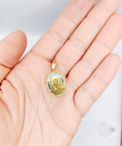 Pendentif Émile Dropsy - Médaille religieuse Art déco en or rose 18k et nacre 58 Facettes A06572
