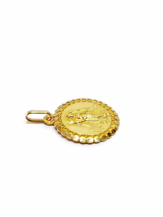 Pendentif Médaille du zodiac vierge or jaune 58 Facettes