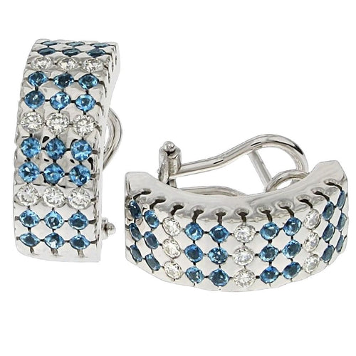 Boucles d'oreilles Boucles d'oreilles or blanc, aigues-marines 58 Facettes MG-200661