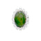 Bague 48 Bague or blanc, jade néphrite et diamants. 58 Facettes 35098