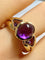 Bague 56 Bague or jaune améthystes 58 Facettes AB445
