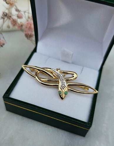 Broche Broche serpent émeraudes 58 Facettes 487