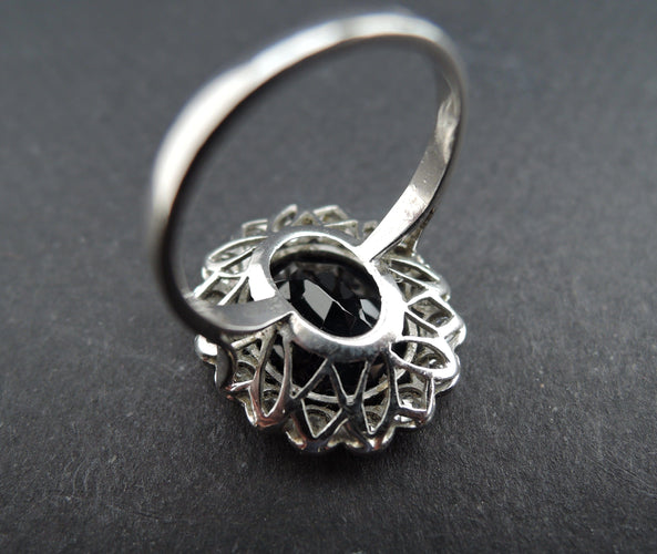 Bague 50 Bague Art Déco platine saphir diamants 58 Facettes B19-06