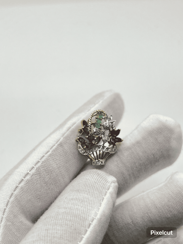 Pendentif Broche ou pendentif vintage or jaune et pierres précieuses 58 Facettes 00007201