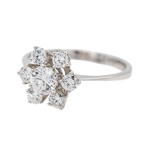 Bague 57 Bague Marguerite Or blanc Diamant 58 Facettes 3754276CN