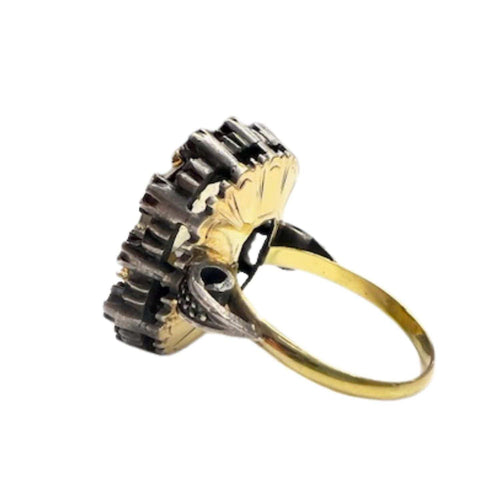 Bague 55 Bague début en or et argent avec saphir et citrine 58 Facettes Q133B (950)