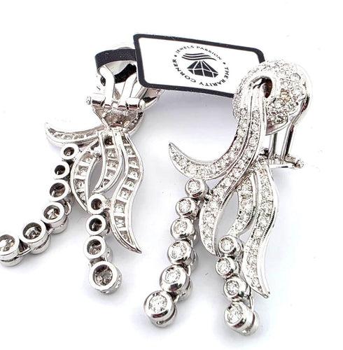 Boucles d'oreilles Boucles d'oreilles en or blanc avec diamants 58 Facettes