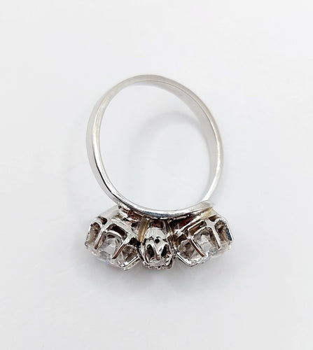 Bague 53 Bague toi et moi art déco en or blanc et diamants 58 Facettes A05504