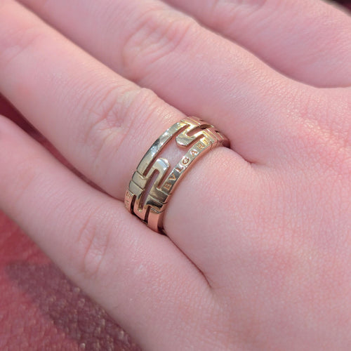 Bague 56 BULGARI - Bague Parentesi or rose 58 Facettes 30608