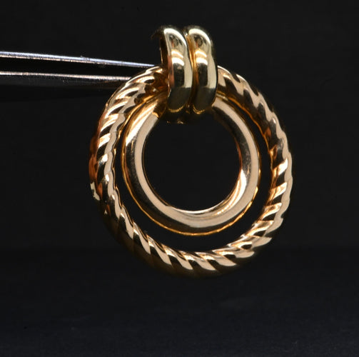 Boucles d'oreilles Boucles d'oreilles doubles créoles dorées 58 Facettes