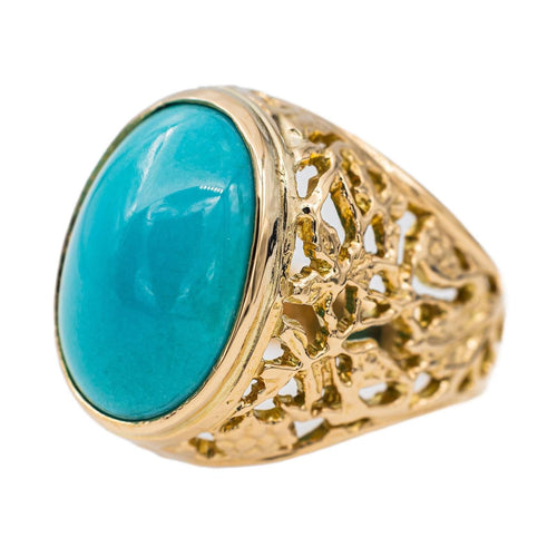 Bague 50 Bague Or jaune Turquoise 58 Facettes 2843271CN