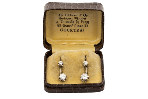 Boucles d'oreilles 14k Yellow Gold Earrings with 1.30 ct Diamonds 58 Facettes 11573