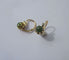 Boucles d'oreilles Boucles d’oreilles dormeuses en or jaune, platine et jade néphrite 58 Facettes