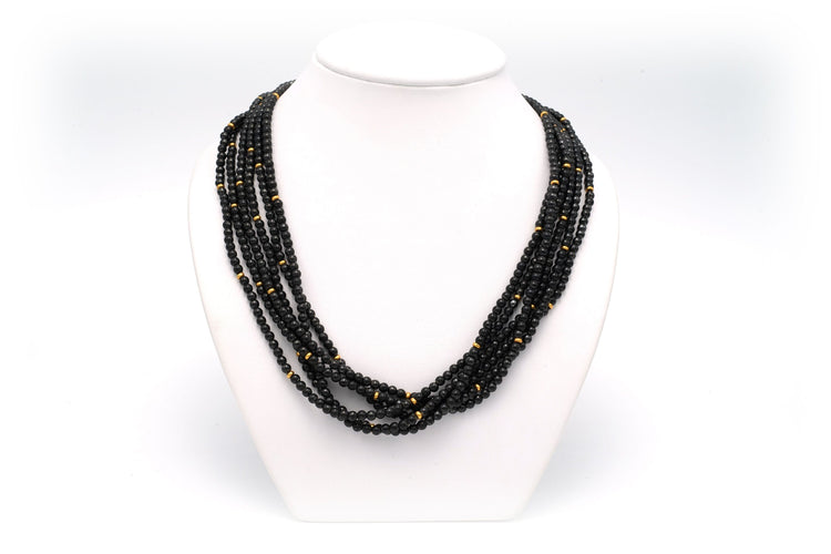 Collier Collier en perles d'hématite, diamants et or jaune 58 Facettes 13822