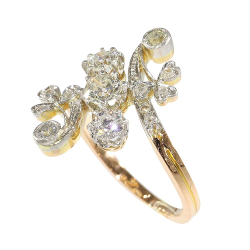 Era del Romance: El anillo de diamantes Belle Époque vintage 