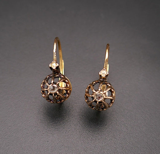 Boucles d'oreilles Dormeuses diamants 58 Facettes C14-08