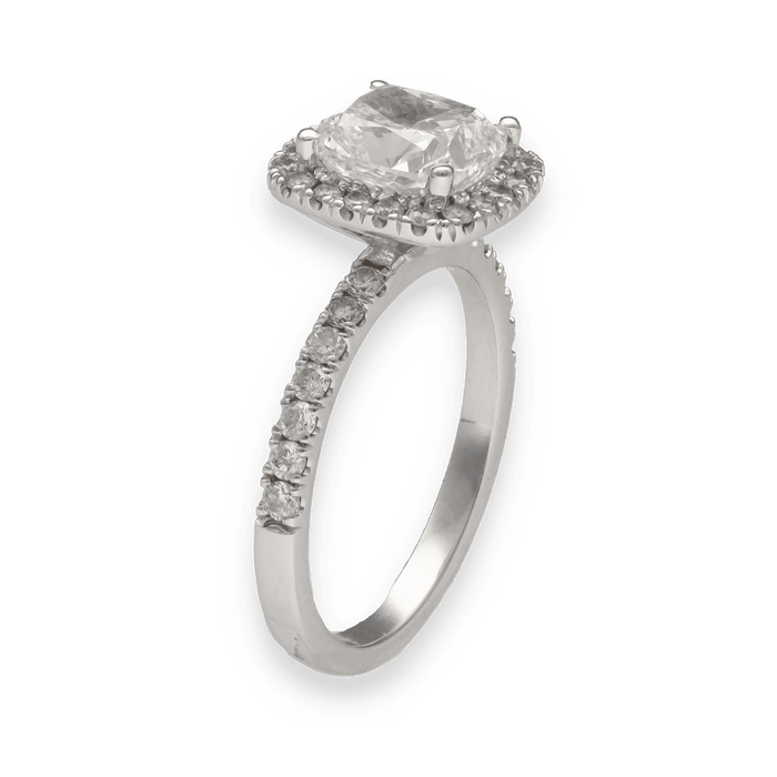 Bague 50 Solitaire diamant en or blanc 58 Facettes