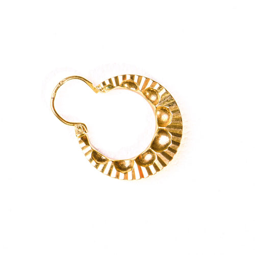 Boucles d'oreilles Boucles créoles or jaune à décor rayonnant 58 Facettes