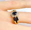 Bague 52 Bague jonc marguerite en or jaune 18 carats en saphirs et diamants 58 Facettes AB573