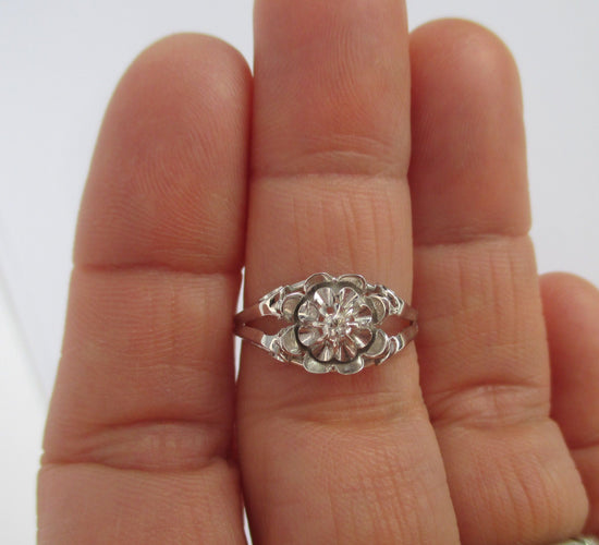 Bague 53 Bague 1950 Diamant Or blanc 58 Facettes