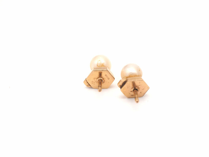 Boucles d'oreilles Boucles d'oreilles vintage or jaune et perle 58 Facettes