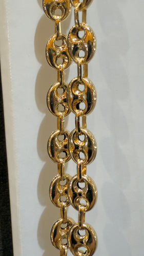 Collier Chaîne maille grain de café en or 18 carats 58 Facettes