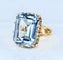 Bague 52 Bague en or jaune 18 carats avec aigue-marine 13 carats 58 Facettes AB667