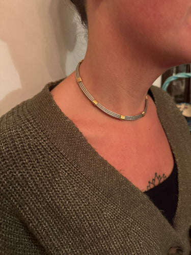 Collier FRED - Collier or et acier 58 Facettes