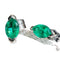Boucles d'Oreille Or Blanc 18ct émeraudes Taille Marquise  0.40ct 58 Facettes 7860 A