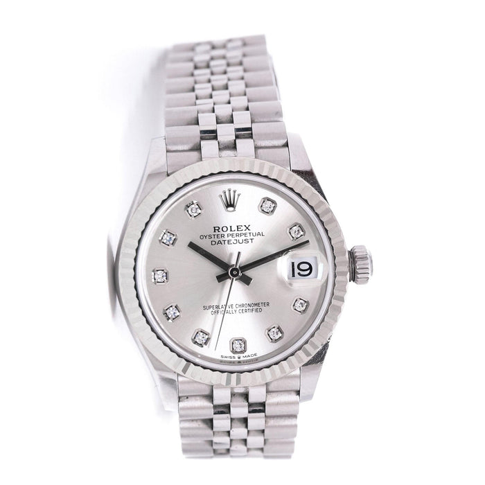 Montre ROLEX - Montre oyster perpetual datejust or gris, acier et diamant argenté 58 Facettes 98047