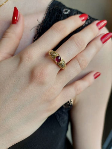 Bague 57 Bague jonc rubis diamants 58 Facettes 085961