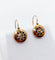 Boucles d'oreilles Dormeuses victorienne or rose, diamants sertis clos sur paillon 58 Facettes A05808